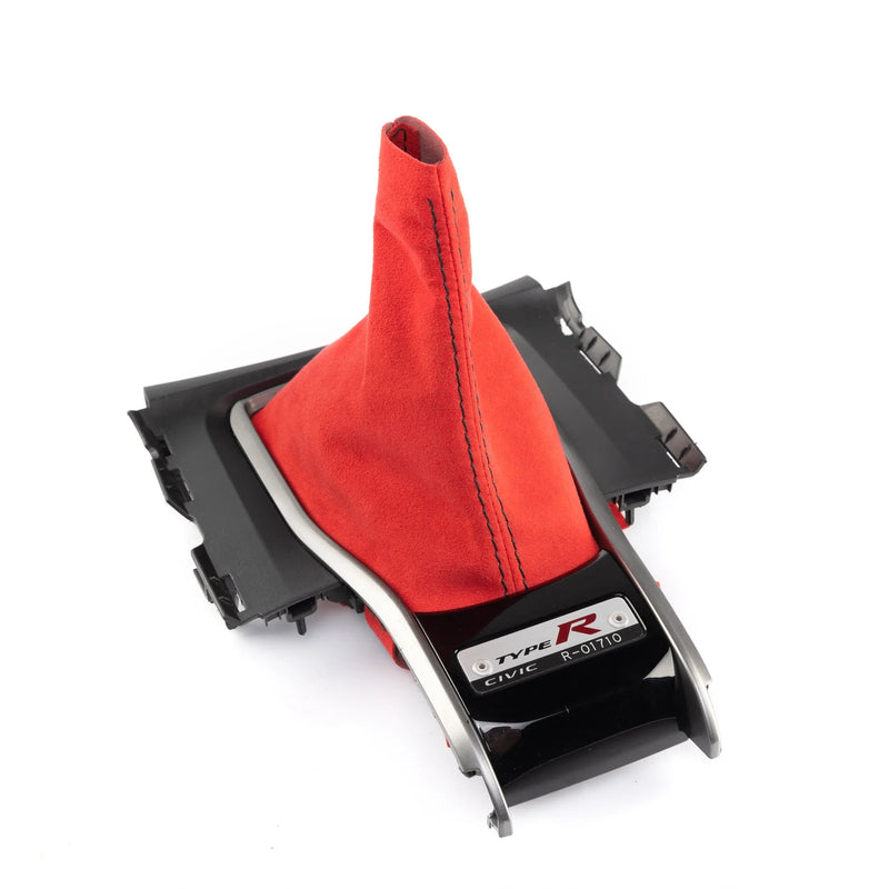 Hybrid Racing Alcantara Shift Boot (16-21 Honda Civic), Red - HYB-SBA-01-02