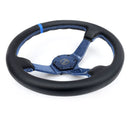 NRG CARBON FIBER STEERING WHEEL 350mm BLUE Carbon Fiber, Blue stiching, blue center mark, Leather - RST-036CF-BL