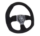 NRG Reinforced Steering Wheel - Suede Leather Steering Wheel w/ BLACK stitch - RST-009S