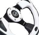 NRG Reinforced Steering Wheel- 320mm Sport Steering Wheel w/ White Trim - RST-001WT