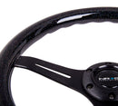 NRG Classic Wood Grain Wheel, 350mm 3 black spokes-Black Sparkled Color - ST-015BK-BSB