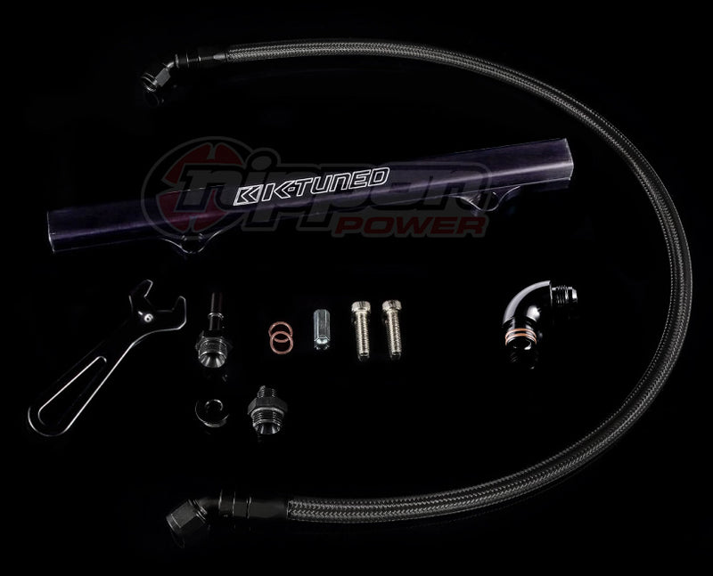 K-Tuned K-Series Fuel Rail Kit with Factory K-Series Center Feed (RSX/EP3/8th/9th Gen Civic) - Black - KTD-KCF-BLK