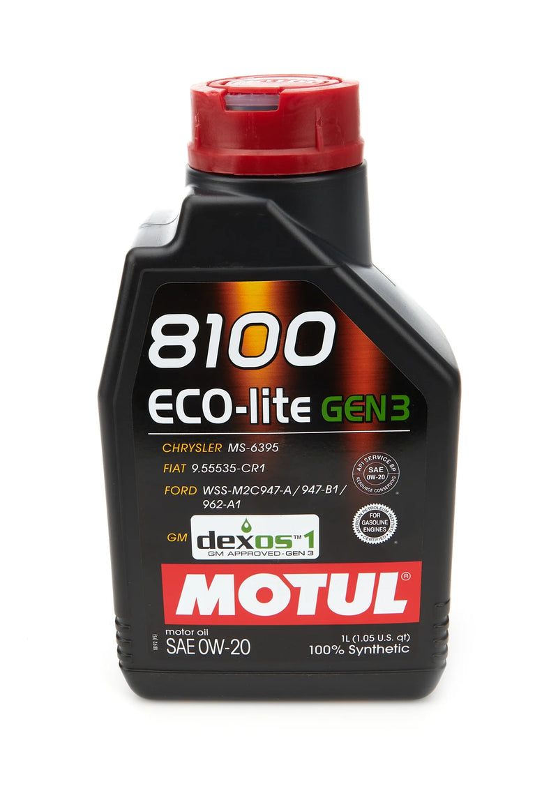 Motul 8100 0W20 ECO-LITE Motor Oil - 1L (1.05 qt.) - Dexos1-Gen3 - 111363