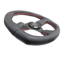 NRG Reinforced Steering Wheel - Leather Steering Wheel w/ RED stitch - RST-009R-RS