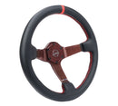 NRG CARBON FIBER STEERING WHEEL 350mm Red Carbon Fiber, Red stiching, Red center mark, Leather - RST-036CF-RD