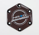 NRG Carbon Fiber with Red Texalium fabrics Horn Delete Button Circular logo front / back - STR-640CF/RD