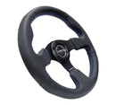 NRG Reinforced Steering Wheel - Leather Steering Wheel 320mm w/ BLUE stitch - RST-012R-BL