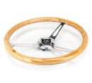 NRG Reinforced Classic Light Wood Grain Wheel, 380mm, 3 spoke center in shinny chrome with slits - RST-380RG
