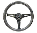 NRG "Chameleon" Classic Wood Grain Wheel- 350mm 3 Black spokes- pearlescent Paint Grip - ST-015BC-CN