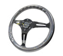 NRG "Chameleon" Classic Wood Grain Wheel- 350mm 3 Black spokes- pearlescent Paint Grip - ST-015BC-CN