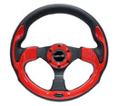 NRG Reinforced Steering Wheel- 320mm Sport Steering Wheel w/ Red Trim - RST-001RD