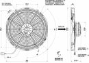 SPAL 14.00" Electric Fan Puller Style High Performance 1864CFM 10-Blade Curved Style Blade - 30102042