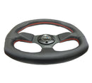 NRG Reinforced Steering Wheel - Leather Steering Wheel w/ RED stitch - RST-009R-RS