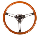 NRG Reinforced Classic Wood Grain Wheel, 360mm, 3 spoke center in chrome - RST-360SL