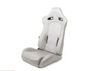NRG "The Arrow" NRG Sports Vinyl Seat Grey w/ Grey Stitch plus Pressed NRG logo - RSC-810GY L/R