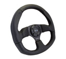 NRG Reinforced Steering Wheel - Leather Steering Wheel w/ BLACK stitch - RST-009R