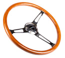 NRG Reinforced Classic Wood Grain Wheel, 360mm, 3 spoke center in chrome - RST-360SL