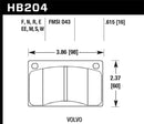 Hawk HP+ Sport Brake Pads - HB204N.615