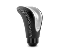 MOMO Combat Evo Shift Knob with Black Leather, Silver Insert and Stitching