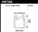Hawk Ceramic Street Rear Brake Pads - 14-20 BMW 2-Series / 12-18 BMW 3-Series - HB766Z.624