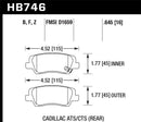 Hawk Ceramic Street Rear Brake Pads - Cadillac 13-16 ATS / 14-15 CTS - HB746Z.645