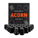 Mishimoto Steel Acorn Lug Nuts M12x1.50 - 24pc Set - Black - MMLG-AC1215-24BK