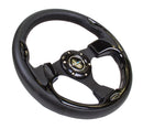 NRG Reinforced Steering Wheel- 320mm Sport Steering Wheel w/ Black Trim - RST-001BK