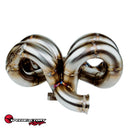 SpeedFactory Racing A/C Compatible Ram Horn Turbo Manifold - B Series - T3 38-40mm V-Band Wastegate Flange - SF-04-002-AC