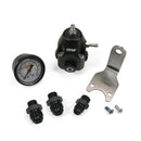 DeatschWerks DWR1000C Adjustable Fuel Pressure Regulator with Pressure Gauge and Fittings - Anodized Black