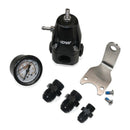 DeatschWerks DWR1000 Adjustable Fuel Pressure Regulator with Pressure Gauge and Fittings - Anodized Black