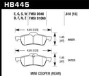 Hawk HP+ Sport Rear Brake Pads - 02-06 Mini Cooper / Cooper S - HB445N.610