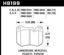Hawk DTC-70 Race Front Brake Pads - 86-89 Mercedes 560SL / 77-88 Porsche 924 / 78-81 928 / 83-89 944 - HB199U.702