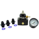 Fuelab 535 EFI Adjustable Mini Fuel Pressure Regulator Kit with Gauge, 25-90 PSI, Part Number 53501-1K