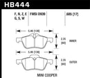 Hawk Ceramic Street Front Brake Pads - 02-06 Mini Cooper / Cooper S - HB444Z.685