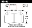 Hawk Ceramic Street Front Brake Pads - 03-07 G35/350z w/ Brembo - HB545Z.564
