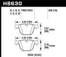 Hawk DTC-60 Race Rear Brake Pads - 06-10 BMW M5/M6 - HB630G.626