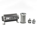 DeatschWerks Stainless Steel 6AN Inline Fuel Filter Housing Kit - 5 Micron, Universal 110mm