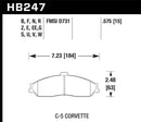 Hawk Ceramic Street Front Brake Pads - 97-06 Corvette (incl C5 Z06) - HB247Z.575