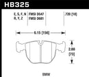 Hawk HPS 5.0 Street Front Brake Pads - 04-06 BMW X5 3.0i/4.4i - HB325B.720