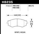 Hawk HPS Street Front Brake Pads - 91-96 Infiniti G20/ Nissan 240SX/ Sentra - HB235F.665