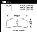 Hawk DTC-70 Race Brake Pads - Universal Brembo - HB130U1.097