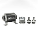 DeatschWerks Stainless Steel 3/8in 10 Micron Inline Fuel Filter Housing Kit (70mm)