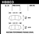 Hawk HPS Street Rear Brake Pads - 16-17 Ford Mustang Brembo Package - HB803F.639