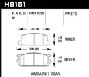 Hawk Blue 9012 Rear Race Brake Pads - 81-85 Mazda RX-7 - HB151E.505