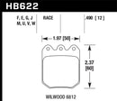Hawk DTC-70 Race Brake Pads - Wilwood DLS 6812 - HB622U.490