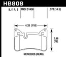 Hawk HPS 5.0 Street Rear Brake Pads - 2012-2015 Mercedes Benz C63 AMG - HB808B.570