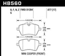 Hawk DTC-60 Race Front Brake Pads - 06-15 Mini Cooper - HB560G.677