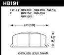 Hawk HP+ Sport Front Brake Pads - 87 Toyota Corolla FX16 - HB191N.590