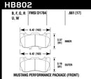 Hawk HPS 5.0 Street Front Brake Pads - 15-17 Ford Mustang Performance Package - HB802B.661