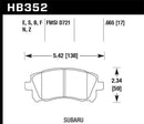 Hawk Ceramic Street Front Brake Pads - 02-03 WRX / 98-01 Impreza / 97-02 Legacy 2.5L / 98-02 Forester 2.5L D721 - HB352Z.665